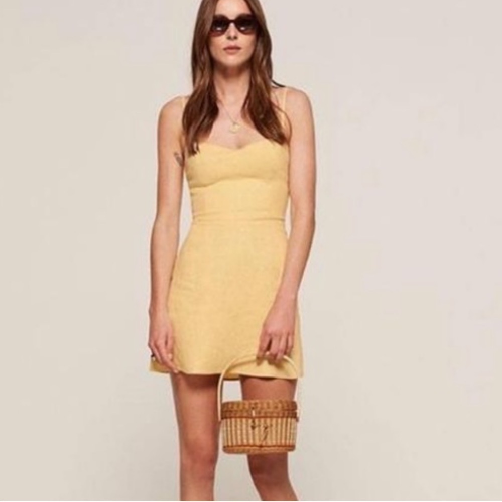 Reformation Roarke Linen Mini Dress